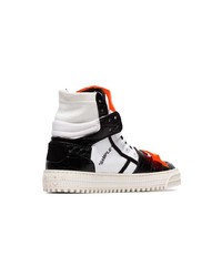 schwarze und weiße hohe Sneakers aus Leder von Off-White