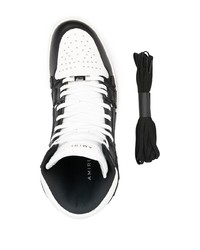 schwarze und weiße hohe Sneakers aus Leder von Amiri