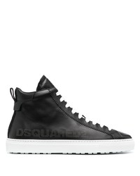 schwarze und weiße hohe Sneakers aus Leder von DSQUARED2