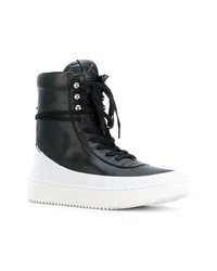 schwarze und weiße hohe Sneakers aus Leder von Newams