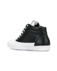 schwarze und weiße hohe Sneakers aus Leder von Marni