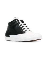schwarze und weiße hohe Sneakers aus Leder von Marni