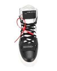 schwarze und weiße hohe Sneakers aus Leder von Off-White