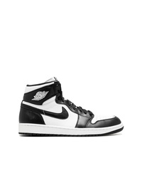 schwarze und weiße hohe Sneakers aus Leder von Jordan