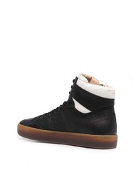 schwarze und weiße hohe Sneakers aus Leder von Officine Creative