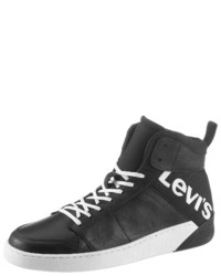schwarze und weiße hohe Sneakers aus Leder von Levi's