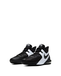 schwarze und weiße hohe Sneakers aus Leder von Nike