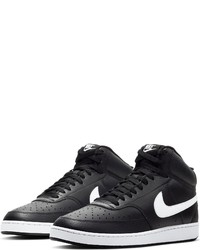 schwarze und weiße hohe Sneakers aus Leder von Nike Sportswear