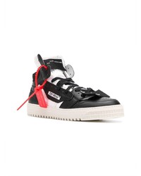 schwarze und weiße hohe Sneakers aus Leder von Off-White