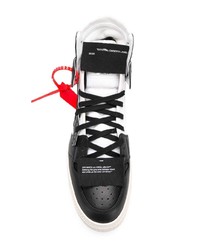 schwarze und weiße hohe Sneakers aus Leder von Off-White