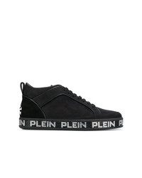 schwarze und weiße hohe Sneakers aus Leder von Philipp Plein