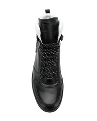 schwarze und weiße hohe Sneakers aus Leder von Roberto Cavalli