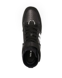 schwarze und weiße hohe Sneakers aus Leder von Neil Barrett