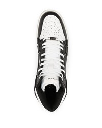 schwarze und weiße hohe Sneakers aus Leder von Amiri