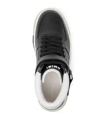 schwarze und weiße hohe Sneakers aus Leder von Amiri