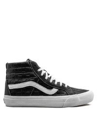 schwarze und weiße hohe Sneakers aus Leder von Vans