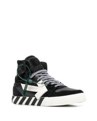 schwarze und weiße hohe Sneakers aus Leder von Off-White