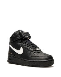 schwarze und weiße hohe Sneakers aus Leder von Nike