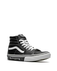 schwarze und weiße hohe Sneakers aus Leder von Vans