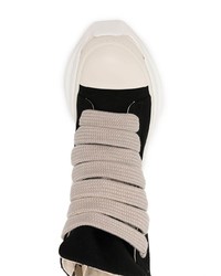 schwarze und weiße hohe Sneakers aus Segeltuch von Rick Owens DRKSHDW