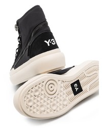 schwarze und weiße hohe Sneakers aus Segeltuch von Y-3