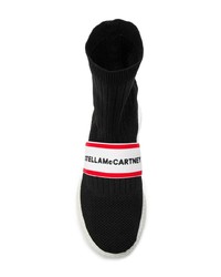 schwarze und weiße hohe Sneakers aus Segeltuch von Stella McCartney