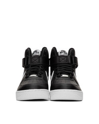 schwarze und weiße hohe Sneakers aus Segeltuch von Nike