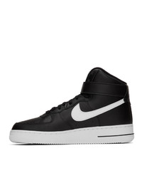schwarze und weiße hohe Sneakers aus Segeltuch von Nike