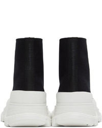 schwarze und weiße hohe Sneakers aus Segeltuch von Alexander McQueen