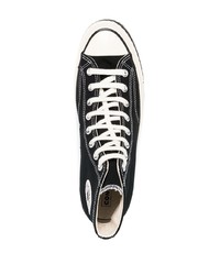 schwarze und weiße hohe Sneakers aus Segeltuch von Converse