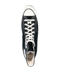 schwarze und weiße hohe Sneakers aus Segeltuch von Converse