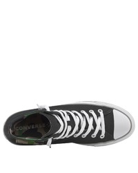 schwarze und weiße hohe Sneakers aus Segeltuch von Converse