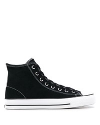 schwarze und weiße hohe Sneakers aus Segeltuch von Converse