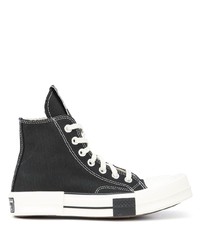 schwarze und weiße hohe Sneakers aus Segeltuch von Converse