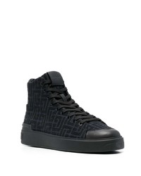 schwarze und weiße hohe Sneakers aus Segeltuch von Balmain