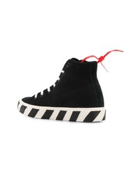 schwarze und weiße hohe Sneakers aus Segeltuch von Off-White