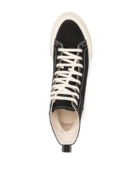 schwarze und weiße hohe Sneakers aus Segeltuch von Ami Paris