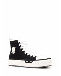 schwarze und weiße hohe Sneakers aus Segeltuch von Amiri