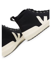 schwarze und weiße hohe Sneakers aus Segeltuch von Veja
