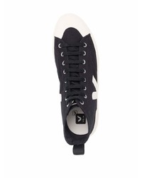 schwarze und weiße hohe Sneakers aus Segeltuch von Veja