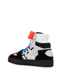 schwarze und weiße hohe Sneakers aus Segeltuch von Off-White