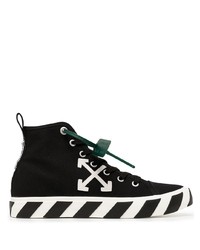 schwarze und weiße hohe Sneakers aus Segeltuch von Off-White