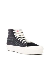 schwarze und weiße hohe Sneakers aus Segeltuch von Vans