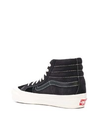 schwarze und weiße hohe Sneakers aus Segeltuch von Vans