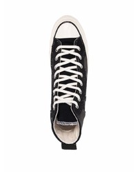 schwarze und weiße hohe Sneakers aus Segeltuch von Converse