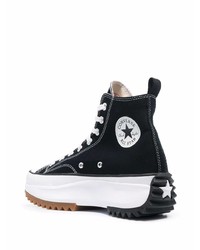 schwarze und weiße hohe Sneakers aus Segeltuch von Converse