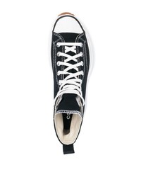 schwarze und weiße hohe Sneakers aus Segeltuch von Converse