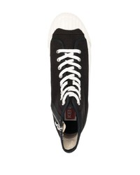 schwarze und weiße hohe Sneakers aus Segeltuch von Kenzo
