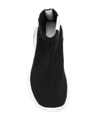 schwarze und weiße hohe Sneakers aus Segeltuch von Maison Margiela