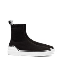schwarze und weiße hohe Sneakers aus Segeltuch von Givenchy